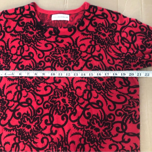 Sag-harbor Floral Short Sleeve Sweater SZ M - Picture 3 of 11
